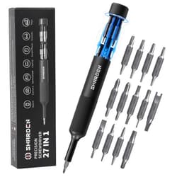 Sharden 27-in-1 Precision Screwdriver Set Multi Bit Small Screwdriver Magnetic Mini Screwdriver Set Pen Style Manual Repair Tool Kit For Eyeglass, Watch, Computer, Jewelers, Laptop, Electronics, Phone