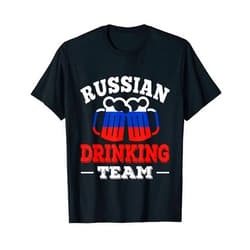 Funny Russian Pride Tee Russia Drinking Team design Russian Flag Country Beer Funny T-Shirt