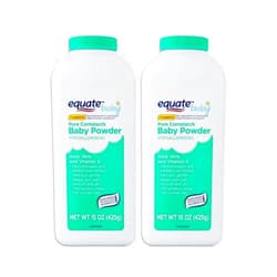 Generic Equate Pure Corn Starch Baby Powder with Aloe Vera and Vitamin E, Hypoallergenic, Talc-Free, 15 oz Pack of 2