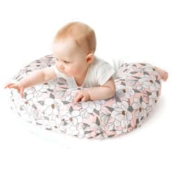 The Peanutshell Nursing Pillow & Cover - Soft Newborn Nursing Baby Girl Pillow Covers, Supportive & Comfortable Breastfeeding, Tummy Time Baby Essentials - Magnolia