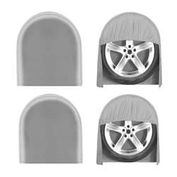 OutdoorLines Outdoor Waterproof Tire Covers Set of 4 - UV-Proof Trailer Wheel Cover Windproof Tire Protector for RV Jeep Trailers Camper Van Truck, Universal Tire Covering Fits Diameters 24