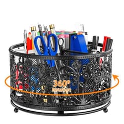 EKNITEY Pencil Holder for Desk - Cute Rotating Pen Organizer Caddy Desktop Storage Stationery Supplies for Office Home Classroom School
