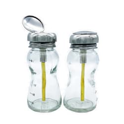 LydeLog JS&Walk 100ml Empty One Touch Clear Glass Pump Dispenser Bottles with Flip Top Cap, for Storing Alcohol, Nail Polish Remover Or Makeup Remover
