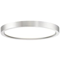 Quoizel Outskirts Round Flush Mount Ceiling Light, 11 Inch Brushed Nickel, Dimmable Integrated LED 1500 Lumens, 14 W, Close to Ceiling Light Fixtures for Hallway, Kitchen, Bedroom or Bathroom
