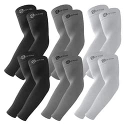 BHYTAKI 6 Pairs UV Sun Protection Arm Sleeves, UPF 50 Sports Cooling Arm Compression Sleeves for Men Women Teenager