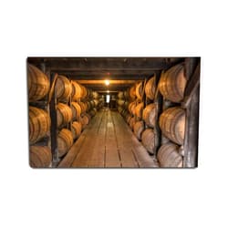 VIUBGCPS Canvas Print Pictures Wall Art Painting Looking Down Walkway in Bourbon Aging Warehouse Framed & Stretched Posters Ready to Hang Home Decor Artworks - 20x32inch