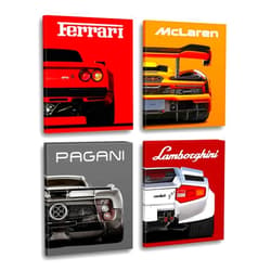 NIIORTY Modern Car Posters Classic Supercar Wall Art Prints, Ferrari Lamborghini McLaren Pagani Canvas Posters for Man Cave Boys Room Wall Decor, Sports Car Art Prints, 4 Set - 8