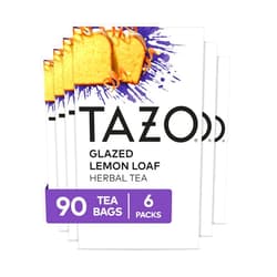 TAZO Dessert Delights Glazed Lemon Loaf Herbal Tea Bags, Aromatic Blend, Caffeine-Free, 90 Total Tea Bags (15ct - Pack of 6)