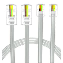 NECABLES 2Pack RJ45 to RJ11 Adapter Converter Cable 3ft RJ45 8P4C Male to RJ11 6P4C Male Gray - 3 Feet