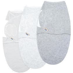 BlueSnail Ultra Soft Newborn Essentials Easy Wrap Swaddle Blankets, Adjustable Baby Cotton Swaddle Wrap (Heather Grey)
