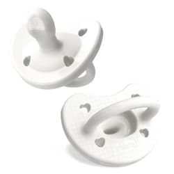 Chicco PhysioForma Luxe Silicone One Piece Pacifier for Babies Aged 0-6m | Fashion Textured Shield | BPA & Latex Free| Reusable Sterilizing Case| Pearl Grey, 2pk