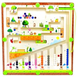 Momo's Den Magnetic Color and Number Maze Toy by Momo's Den - Montessori Toys for 3 Year Old - Montessori Magnetic Maze, Magnetic Toys for Toddlers and Kids Ages 3+, Educational Puzzle for Color and Animal