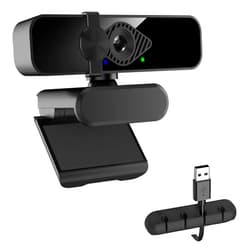 Dobuhont 2K Webcam for PC, 85° View USB Computer Camera, with Noise Canceling Microphone & Privacy Cover, HD Web Cameras for Desktop Laptop Monitor Mac Streaming, Video Calling Webcams, 1pc cable organizer