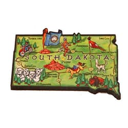 Souvenir Destiny South Dakota State Decowood Jumbo Wood Fridge Magnet 3.5