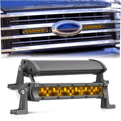 NIWAKER POWERSPORTS Amber LED Light Bar 6 Inch, Niwaker 2PCS 96W Flood LED Pods Single Row Driving Lights Backup Lights Off Road Fog Light for Truck Wrangler E-Bike Motorcycle SUV UTV ATV Boat
