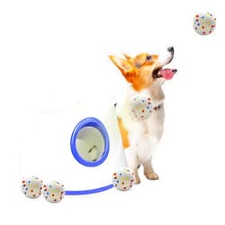 RERBIO Dog Ball Thrower Launcher, Automatic Ball Launcher for Dogs, 3 Adjustable Distance Settings, Indoor Outdoor Interactive Dog Toys, with 3 2.3-inch Balls, Small/Medium Sized Dog Thrower