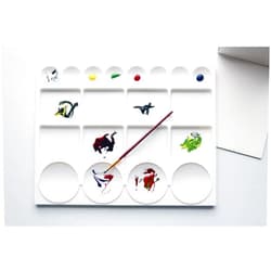 Bella Bora Paint Palette with 20 Wells | Painting Supplies Tray for Watercolor, Oil, Acrylic Paints | Empty Plastic Wet Artist Mixing Art Paint Holder Organizer for Painters and Kids | 13