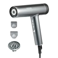 VEVOR Professional Hair Dryer, 3.0 Million Negative Ions Blow Dryer, 98,000RPM High-Speed Brushless Motor, 3 Temp & 3 Speeds, Lightweight Salon Hair Blow Dryers with Nozzles & Diffuser for Home Travel