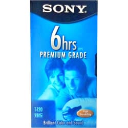 Sony Premium Grade VHS Tapes T-120, 6 Pack