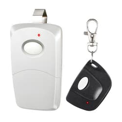 Dreyoo 2 Pack Garage Door Remote Replacement, 10 Dip Switch 300Mhz Gate Door Opener Remote Transmitter Compatible with Linear Multicode 3089, 3060, 3070 (1 Grey Big and 1 Black Keychain Mini Type)