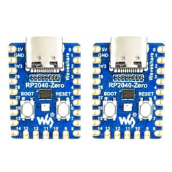 Waveshare 2PCS RP2040-Zero Mini Board, Pico-Like MCU Board Based on Raspberry Pi MCU RP2040, Dual-Core Arm Cortex M0+ Processor, Onboard 2MB Flash Memory, Type-C USB Connector, Support C/C++，MicroPython