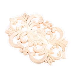JTLB Rubber Wood Furniture Applique Onlay, Classical Elegant Wooden Carving for Home Decor, Glue On Wall, Door, Cabinet, Mirror, Cupboard, Chinese Culture Combination (22 * 14CM)
