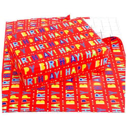 CAMKUZON Birthday Wrapping Paper with Cut Lines on Reverse - 3 Large Sheets Colorful Happy Birthday Gift Wrap for Girls Boys Kids Women Men Baby Shower Party - 27 Inch X 39.4 Inch Per Sheet