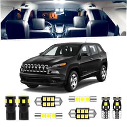 ENDPAGE 13-Pieces Cherokee LED Interior Light Kit Package for Jeep Cherokee KL 2014 2015 2016 2017 2018 2019 2020 White 6000K Interior LED Lighting Package + License Plate Lights, Install Tool