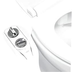 LUXE Bidet NEO 120 Plus - Only Patented Bidet Attachment for Toilet Seat, Innovative Hinges to Clean, Slide-in Easy Install, Advanced 360° Self-Clean, Single Nozzle, Rear Wash (Chrome)