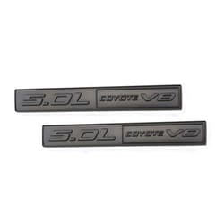 CHNLML 2X 5.0L Coyote Emblems, 3D Trim Fender Hook Trunk Badge Decals Stickers (Black)