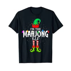 99 Gifts Group Foto Christmas Elf Pajama I'm The Mahjong Matching Christmas Family T-Shirt