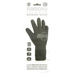 Fukuoku Right and Left Handed Five Finger Vibrating Massage Glove Kit, Fits Medium To Large, Black