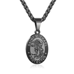 RS Saint St Michael/Christopher/Jude/Benedict/Joseph/Anthony Medal Necklace for Boys Men 24 In Religious gifts