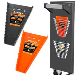 Pinoze 2-Pack Magnetic Wrench Organizer, 24-Slot Wrench Rack Tool Trays, Durable ABS Wrench Holder for Tool Box Drawer Chest, SAE (1/4