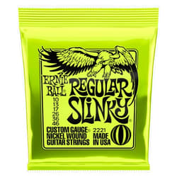 Ernie Ball Regular Slinky Nickel Wound Electric Guitar Strings, 10-46 Gauge (P02221)