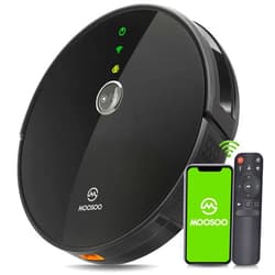 MOOSOO Robot Vacuum - Wi-Fi Connected, 2000Pa Suction, Smart Gyroscope Navigation, Compatible with Alexa & Google Assistant, Quiet, Super-Thin RT30-06 Robotic Vacuum Cleaner
