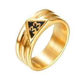 Cy trendy Gold/Silver Stainless Steel Men's Scottish Rite 33rd Degree Masonic Ring US Size 7-14