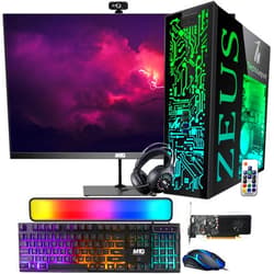 TechMagnet Gaming Desktop PC, Intel i7 6th Gen, Zeus Pro 4, GT 1030, 16GB RAM ARGB, 256GB SSD + 1TB HDD 22 Inch Monitor, Wi-Fi | Bluetooth Adapter, Webcam, RGB Kit, Win 10 Pro (Renewed)