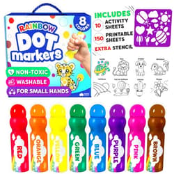 Momo & Nashi Dot Markers For Toddlers 1-3 - Dot Art Paints Washable For Kids - Includes Printed & PDF Coloring Sheets - Toddler Arts And Crafts - Preschool Learning Activities - Bingo Daubers For Toddlers 2-4