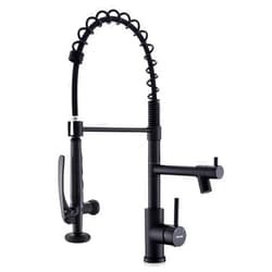 WEWE Black Kitchen Faucet with Pull Down Sprayer, Kitchen Sink Faucet with Pot Filler Single Handle Commercial High Arc Stainless Steel Matte Black for Bar Laundry RV Utility Sink