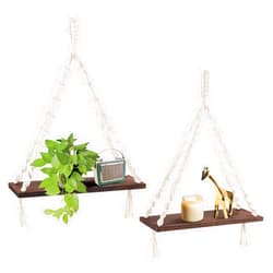 Bellini Décor Bellini Hanging Wall Shelf, Boho Hanging Shelf, Macrame Hanging Shelf, Rope Hanging Shelves for Wall, Hanging Plant Shelf, Hanging Shelf Decor, Floating Shelf Hanging, Macrame Wall Hanging Shelf