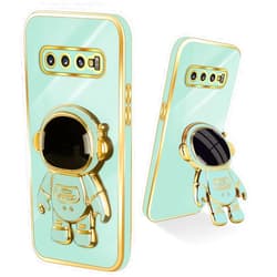 Easyscen for Samsung S10 Case Cute 6D Astronaut Phone Cover with Luxury Kickstand Shockproof Protective Silicone Soft Cover for Samsung Galaxy S10 6.1 inch, Light Green