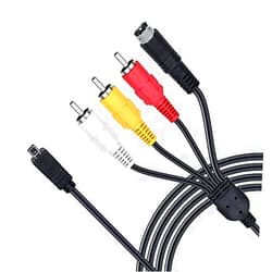 TENINYU 5 Feet AV A/V Audio Video TV-Out Cable Cord for Sony Camcorder Handycam DCR-HC28/e DCR-SX85/v/e/l SX85/b/r and More Models