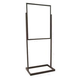 Econoco Industrial Metal Sign Holder, 22x28 Poster Frame, Floor Standing Retail Sign Display, Matte Black, Heavy Duty Base, 56in Height