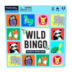 Mudpuppy Wild Bingo – Animal Version of Travel-Friendly Magnetic Board Game with Adorable Illustrations of Animals for Children Ages 4 to 10, 2 Players