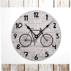 BYRON HOYLE Wood Wall Clock Bicycle Wall Clock, Bike Gifts for Men, Rustic Urban Decor 12