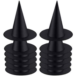 Aneco 12 Pcs Halloween Black Witch Hats Costume Hanging Wizard Hats Bulk Halloween Hanging Witch Hat Decoration Cosplay Costume Accessory Caps Floating Home Yard Porch Decor for Party