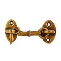 A29 Cabin Hook, 2 3/4 inches Brass Latch, Hook and Eye Latch for Door, Cabin Door Gate Latches, Window Sash Catch Hook Latch Barn Door Locks and Latches, Antique Brass Finish