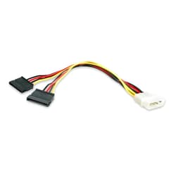 StarTech.com 12in LP4 to 2x SATA Power Y Cable Adapter - Molex to to Dual SATA Power Adapter Splitter (PYO2LP4SATA)