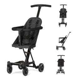 Dream On Me Lightweight and Compact Coast Rider Stroller with One Hand Easy Fold, Adjustable Handles and Soft Ride Wheels, Black